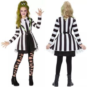 Beetlejuice Halloween Costume Tulle Skirt Coat XL Girls Youth Size 14/16 EUC